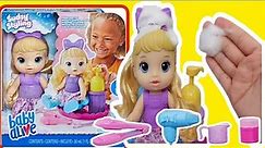 Doll hair Washing Baby Alive Sudsy Styling doll hair with bubbles
