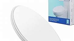 Hibbent Premium Elongated Toilet Seat with Cover Quiet Close, One-Click to Quick Release, Easy Installation Non-Slip Seat Bumpers, Slow Close Toilet Seat and Cover, Easy Cleaning-White Color