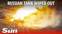 Ukraine Russia War: Russian tank explodes in ball of flames as drones strike