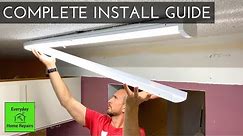 How To Install A New LED Kitchen Ceiling Light | 4 Foot Flush Mount