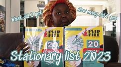 My stationary list for 2023!!! ||Namibian youtuber 🇳🇦