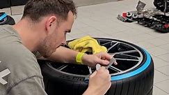 Installing Tire Wall Stickers