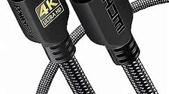 PowerBear 4K HDMI Cable 3 ft [2 Pack] High Speed, Braided Nylon & Gold Connectors, 4K @ 60Hz, Ultra HD, 2K, 1080P, ARC & CL3 Rated | for Laptop, Monitor, PS5, PS4, Xbox One, Fire TV, Apple TV & More…