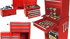 INNOVATIVE LIFE Rolling Tool Chest with 6 Drawers and Wheels, Clearance Tool Chest, Craftsman Tool Chest on Wheels with Lock for Garage and Auto Repair Stores, High Capacity, Detachable, Red