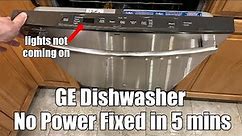 GE Dishwasher No Power, No Lights (Fixed)