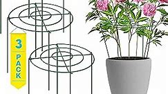 Gray Bunny Peony Support, Peony Cage (3 Pack) Extra Large 18” Wide x 23” Height Peony Ring with 4 Legs, Plant Supports for Outdoor Plants, Peonies Cages