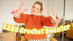 *EASY* Crochet Sweater Tutorial | ANY SIZE! | Chunky Crochet Jumper