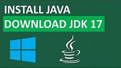 Install Java JDK 17 on Windows