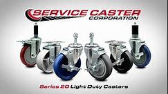 Polyurethane Swivel Bolt Hole Caster w/5" x 1.25" Gray Wheel - 350 lbs Capacity/Caster - Service Caster Brand