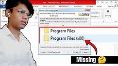 Program Files x86 Missing in Windows 7 || How to Solve Microsoft Product Activation Failed ||