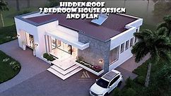 4 Bedroom Bungalow House Design and Plan/ Hidden roof house Design/ Modern Bungalow