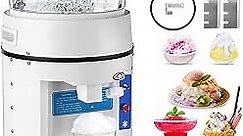 Commercial Snow Cone Machine 110V Electric Shaved Ice Machines 1100LBS/H Ice Crusher with Safety Waterproof Switch for Home Restaurants Bars and Party