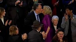 Video Of Jill Biden Kissing Kamala Harris' Husband At SOTU Goes Viral