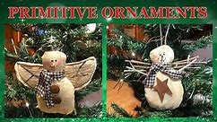 Primitive Rustic Snowmen Ornaments