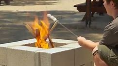 Make this simple DIY block fire pit for parties in the yard!