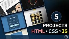 5 HTML, CSS & JS Mini Projects - Scroll Animation, Rotating Navigation, Drag Events, etc