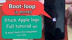 iPhone Apple Boot-loop #1 Problem 【Tutorial 】A simple skill that you must learn to earn easy $$$