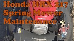 Spring Mower Maintenance on a Honda HRX217HYA lawn mower
