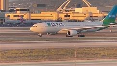 #level airline taxiing after landing in lax international airport #california. | LAX airport