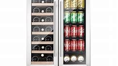 24 in. 4.3-cu ft Built-In and Freestanding Beverage and Wine Cooler Refrigerator in Stainless Steel - Bed Bath & Beyond - 34204432