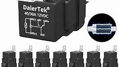 DaierTek 12V Relay with Built-in Diode & 12 AWG Harness Socket 30A/40A Heavy Duty SPDT 5 Pin Relay Switch Waterproof for Automotive Car Marine Boat -8pcs