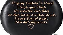 Father s Day Gifts for Dad from Daughter Son, Personalized Father's Day Engraved Rock Gift - Happy Father's Day, I Love You Dad, You are My Rock