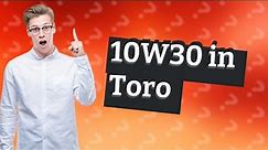Can I use 10w30 in my Toro lawn mower?
