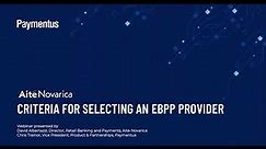 Aite-Novarica & Paymentus: Criteria for Selecting a Best in Class EBPP Provider