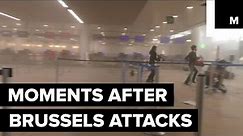 Raw Footage Shows Brussels Airport and Metro Moments After Attacks