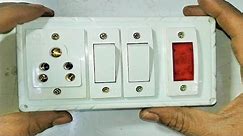 How To Make 2 Switch + 1 Indicator + 1 Socket Board Connection At Home