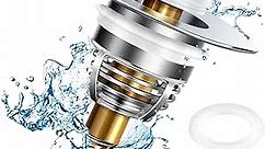 Bathroom Sink Drain Stopper,Universal Stainless Steel Drain Plug Filter for 1.06"-1.61” Wash Basin Drain Holes Pop Up Sink Strainer with Hair Catcher