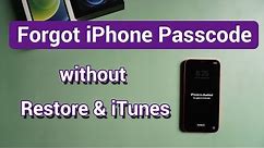Forgot iPhone Passcode without Restore & iTunes