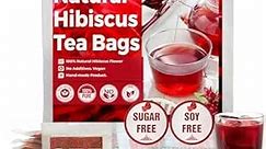 FreshDrinkUS, Premium 235 Hibiscus Flowers Tea Bags, 100% Natural, Pure from Hibiscus Flowers. Loose Flower Hibiscus Herbal Tea. Hibiscus Flower Tea. No Sugar, No Caffeine, No Gluten, Vegan.