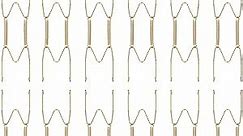 Hotop 12 Pieces Plate Hangers for Wall Plate Hangers Stainless Steel Wire Invisible Plate Hangers Heavy Duty Display Holders with 12 Pieces Wall Hooks for Decorative Plates (Gold, 6 Inch)