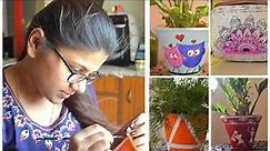 5 Simple and Easy Pot Painting Techniques | Step By Step DIY Tutorial| Indoor Plants Decor Ideas