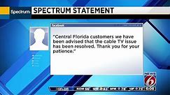 Spectrum says outage issue resolved