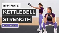 15-Minute Beginner Kettlebell Workout (All Standing, No Repeat)