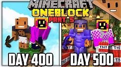 We Spent 500 Days in ONE BLOCK Minecraft... Here's What Happened (ft. NotPaulGG)