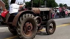 A Lot Of Old Tractors In Honeyfest Parade