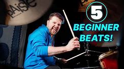 5 Beginner Drum Beats | BEGINNER DRUM LESSON
