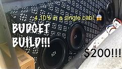 BUDGET BUILD- 4 10” subs squeezing in a single cab truck! (NVX)