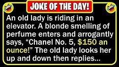 🤣 BEST JOKE OF THE DAY! - An elderly woman is riding in an elevator, on her... | Funny Daily Jokes