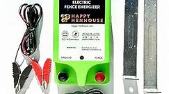 Happy Henhouse Electric Fence Charger: Perfect for Poultry, Pets & Gardens | Easy Setup | Keeps Pests Away | Dual Voltage DC/AC, 12V Battery or 110V AC | 0.25J, 2 Miles / 8 Acres (E25DCAC)