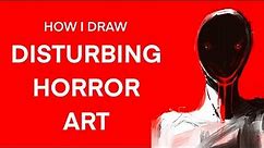 How I draw DISTURBING HORROR ART as a professional illustrator
