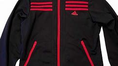 RARE LIMITED EDITION Vintage Adidas Track Black Red Stripe Zip 70s 80s
