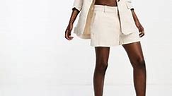 Vero Moda linen-touch relaxed shorts in oatmeal - part of a set | ASOS