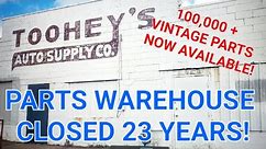 Closed antique auto parts warehouse! 100,000+ vintage parts now for sale. 50 years of inventory!