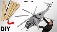 Full Build CH 53 Super Stallion Helicopter model wooden Ice sticks