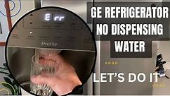 Ge refrigerator troubleshooting not water, not ice. #refrigeratorservice #ge #troubleshooting