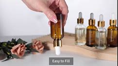 Dropper Bottle, 6 Pack Amber Glass Dropper Bottle 1 OZ with 1 Funnel, 1 Pipette & 2 Labels, 30 ML Eye Dropper Boston Round Bottles with Dropper For Essential Oils Serums Hair Oils Body Oils